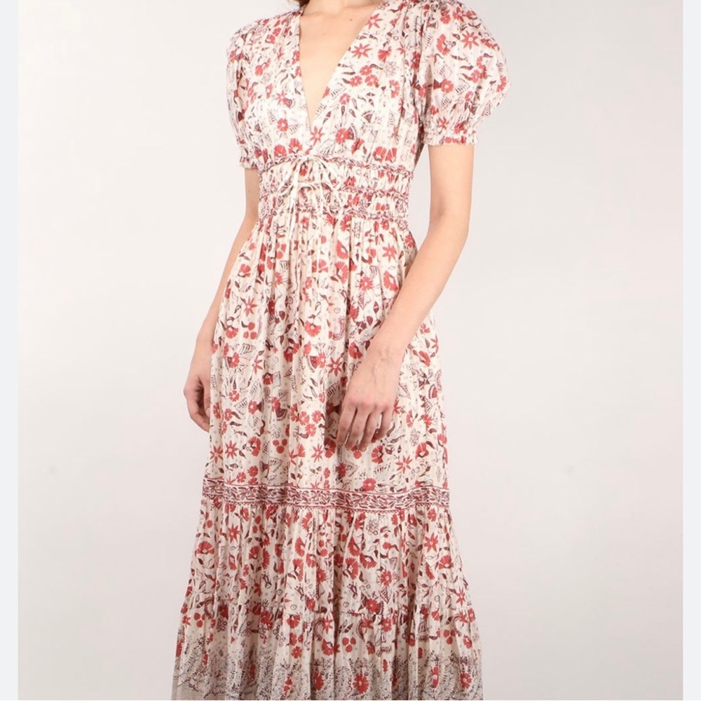 *NWT* ULLA JOHNSON - Zaria Cream Multi-print Dress (4)